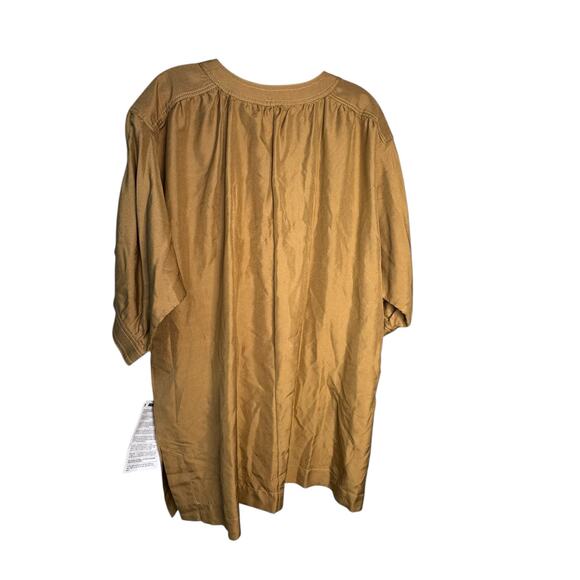 Zimmermann NWT Silk Short Sleeve Shirt in Gold Size 2 (US M/8) - Picture 5 of 10